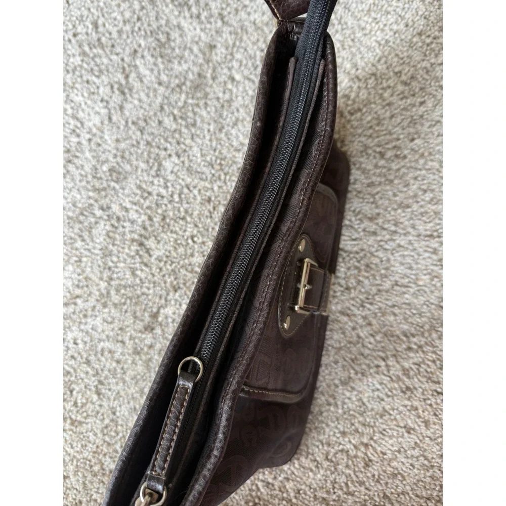 Vintage Y2K Etienne Aigner Monogram Hobo Bag Buckle‎ Shoulder Bag Brown